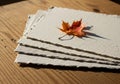 A stack of handmade paper with Royalty Free Stock Photo