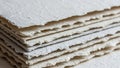 Stack of Handmade Textured Paper with Deckle Edges Royalty Free Stock Photo