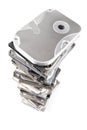 Stack of hard drive with copy space Royalty Free Stock Photo
