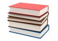 Stack of hardcover books with red and blue covers Royalty Free Stock Photo
