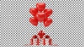 Stack of heart-shaped balloons and gift boxes Royalty Free Stock Photo