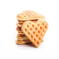 Stack of heart shaped waffles Royalty Free Stock Photo