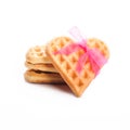 Stack of heart shaped waffles Royalty Free Stock Photo