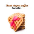 Stack of heart shaped waffles Royalty Free Stock Photo