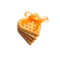 Stack of heart shaped waffles Royalty Free Stock Photo