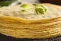 Stack of Homemade Corn Tortillas Royalty Free Stock Photo