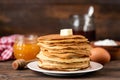 Stack Of Homemade Crepes, Blini, Thin Pancakes