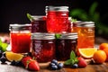 stack of homemade preserves in mason jars