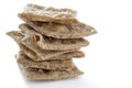 Stack of Homemade Whole Wheat Crackers Royalty Free Stock Photo