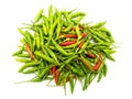 Stack of hot chili pepper or small chili padi. Royalty Free Stock Photo