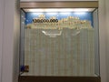 Stack of Hundred dollar bills in glass display case equally 30 m