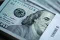 10000$ stack of hundred dollar bills Royalty Free Stock Photo