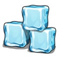 Stack of ice cubes isolated on white background. Vector cartoon close-up illustration. Royalty Free Stock Photo