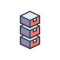 Color illustration icon for Stack, bundle and goods