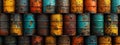 Stack of industry oil barrels. Royalty Free Stock Photo