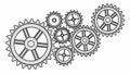 Stack of Interlocking Gears Mechanical System, vector design Generative AI Royalty Free Stock Photo