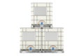 Stack of intermediate bulk containers, 3D rendering