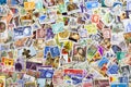 Stack of international stamps Royalty Free Stock Photo