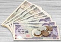 Stack of japanese currency yen Royalty Free Stock Photo