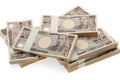 Stack of Japanese yen. 10,000 yen bundle of bills. Royalty Free Stock Photo