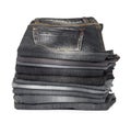 Stack of jeans gray and black