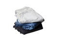 Stack of jeans isolated on white background Royalty Free Stock Photo