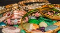 Stack of jewelry, wealth and investment background