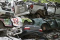 Stack of Junked Cars Close UP Royalty Free Stock Photo