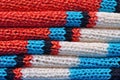 Stack of knitted closeup