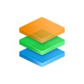 Stack of layers icon. Stack of squares flat illustration.