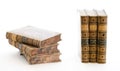 Stack of Leather Bound Books Royalty Free Stock Photo