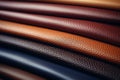 a stack of leather different shades of brown generative AI