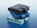 Stack of leather wallets in various colors Royalty Free Stock Photo
