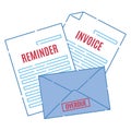 Stack of legal payment invoice and overdue letters Royalty Free Stock Photo