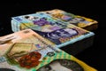 Stack of LEI Romanian money. RON Leu Money European Currency Royalty Free Stock Photo