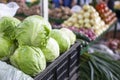 stack of lettuce in the market