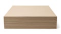 Stack of light brown cardboard sheets Royalty Free Stock Photo