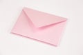 Stack of light pink open envelope on white isolated background. Two envelopes for invitations, certificates or cash gifts. Mockup Royalty Free Stock Photo