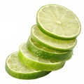 A stack of Lime slices with a transparent background Royalty Free Stock Photo