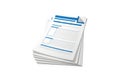 Stack of lined paper sheets ready for writing or printing documents Royalty Free Stock Photo