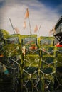 Stack of lobster pots Royalty Free Stock Photo