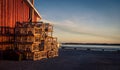 Stack of lobster traps Royalty Free Stock Photo
