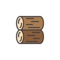 Stack of logs filled outline icon