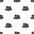 Stack of logs icon in black style isolated on white background. Sawmill and timber pattern stock vector illustration. Royalty Free Stock Photo