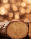 A stack of logs sitting on top of a wooden table Royalty Free Stock Photo