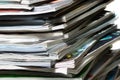 Stack of magazines . Royalty Free Stock Photo