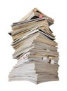 Stack of magazines and jounals, isolated Royalty Free Stock Photo