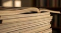 Stack of Magazines with Open Issue Royalty Free Stock Photo