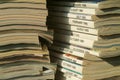 Stack of magazines ready to be recycled