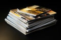 A stack of magazines on a table, suitable for various editorial and lifestyle themes Royalty Free Stock Photo